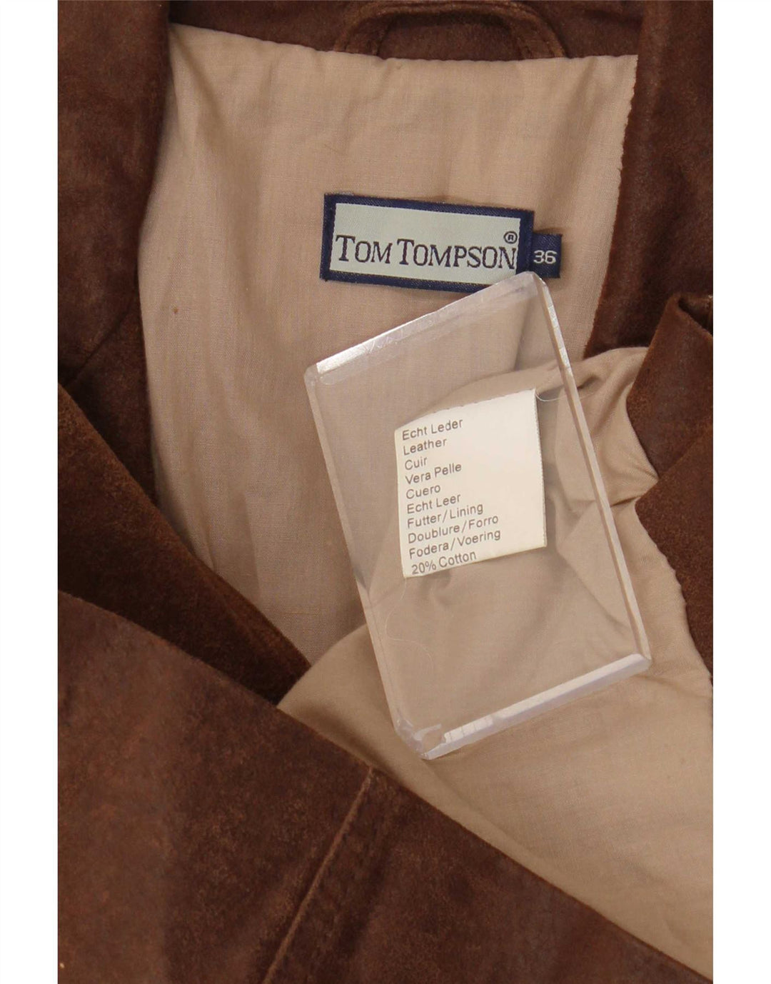 Tom Tompson Damen 2-Knopf-Lederblazerjacke EU 36 Small Brown