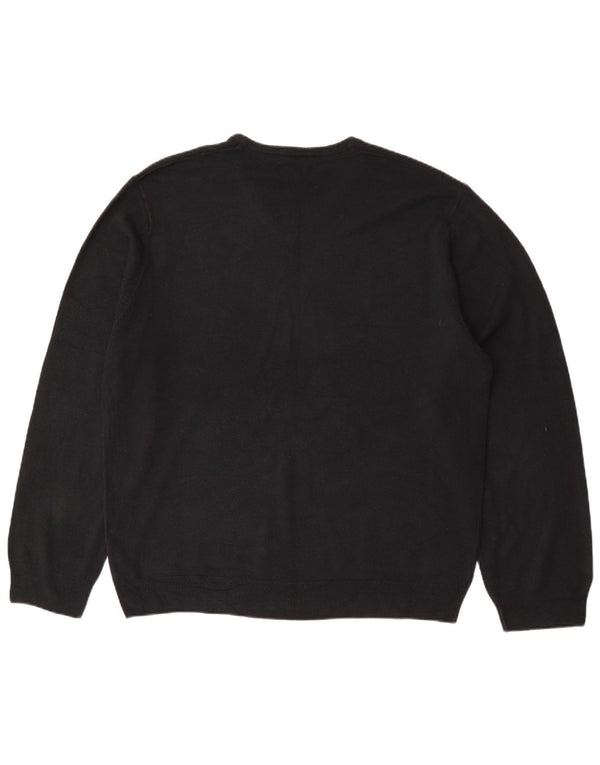 Marks & Spencer Herren-Pullover, reguläre Passform, V-Ausschnitt, 2XL, Schwarz, Acryl