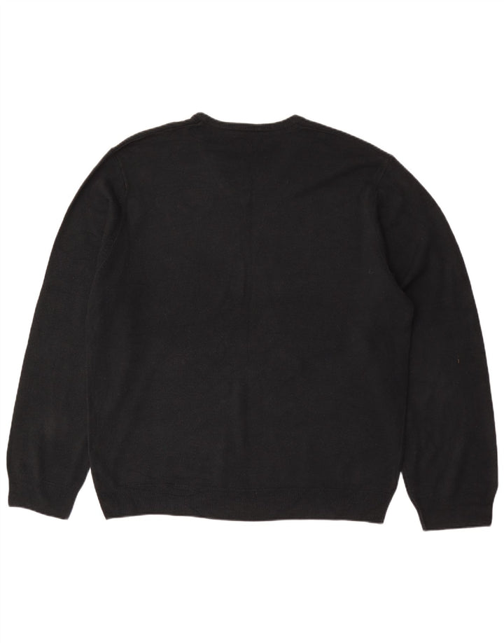 Marks & Spencer Herren-Pullover, reguläre Passform, V-Ausschnitt, 2XL, Schwarz, Acryl
