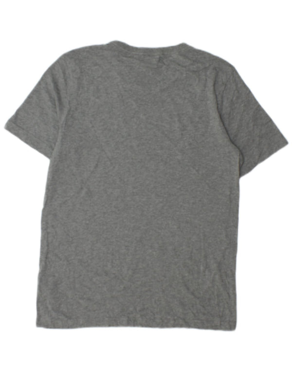 Puma Herren Grafik-T-Shirt-Oberteil aus mittelgrau gesprenkelter Baumwolle