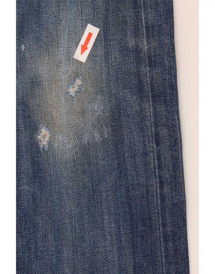 Lee Herren Zed Distressed Straight Jeans W32 L32 Blaue Baumwolle