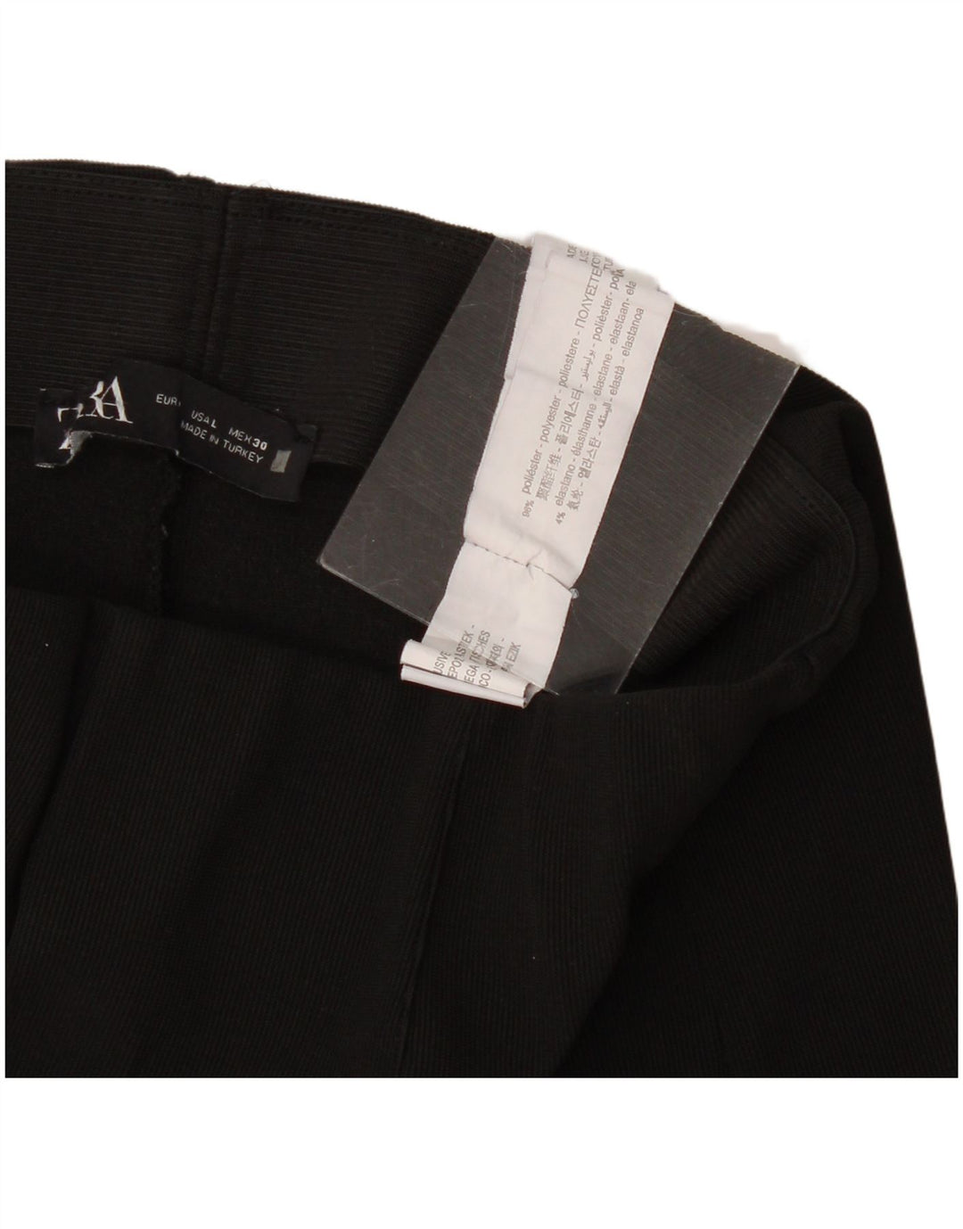 Zara Damen Flare Freizeithose, Größe L, W32, L26, Schwarz, Polyester