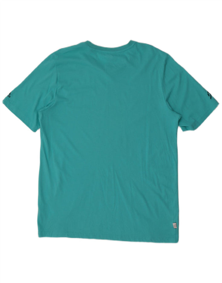 Adidas Herren Grafik T-Shirt Top Large Blau Polyester