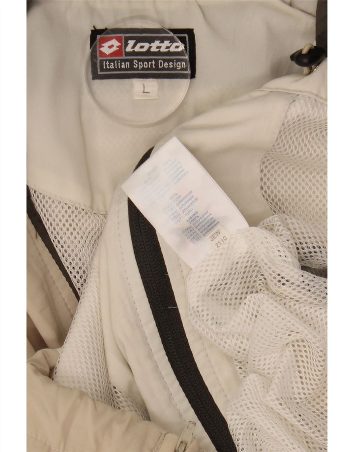 Lotto Herren-Trainingsanzug-Oberteil, Jacke, groß, beige, Colourblock-Baumwolle