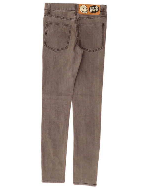 CHEAP MONDAY Damen Skinny Jeans W27 L32 Graue Baumwolle