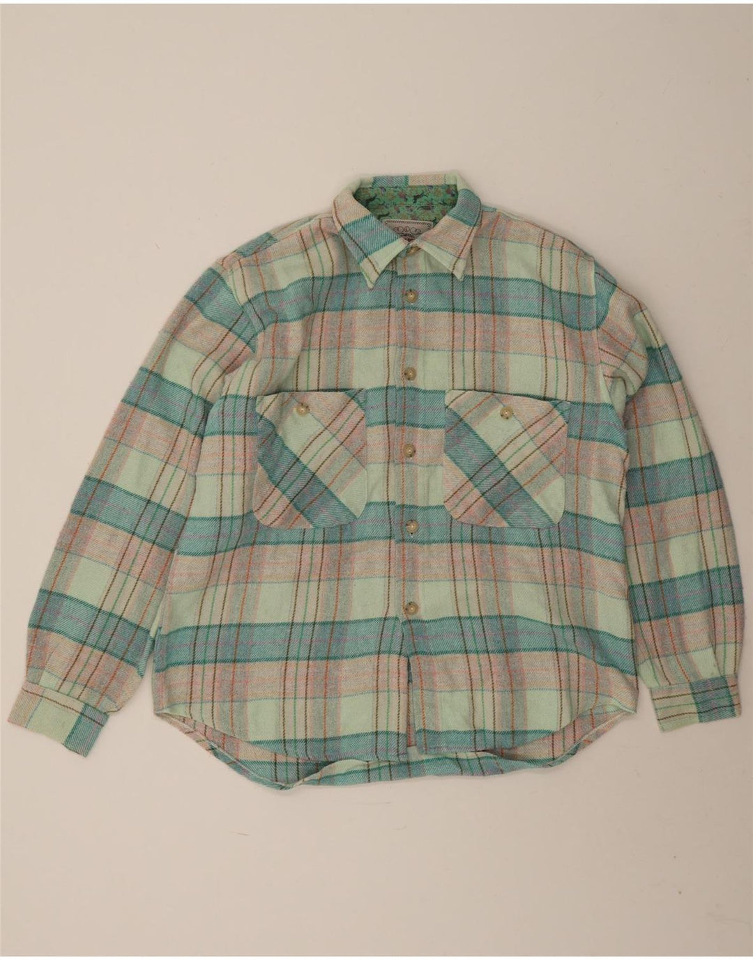 Wampum Herren-Overshirt, Flanellhemd, groß, grün kariert