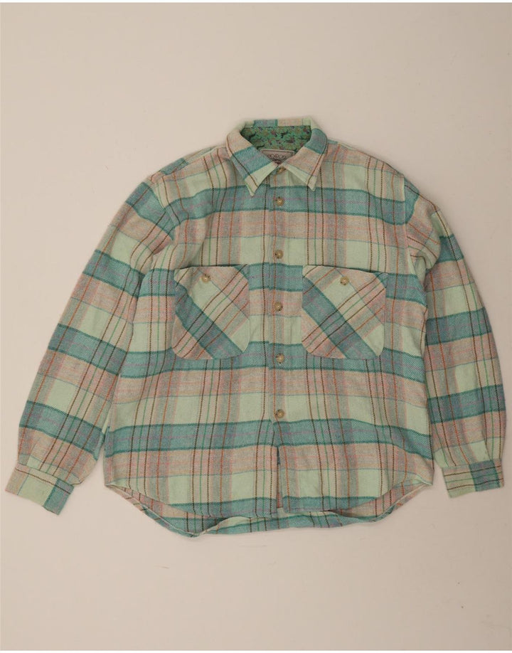 Wampum Herren-Overshirt, Flanellhemd, groß, grün kariert
