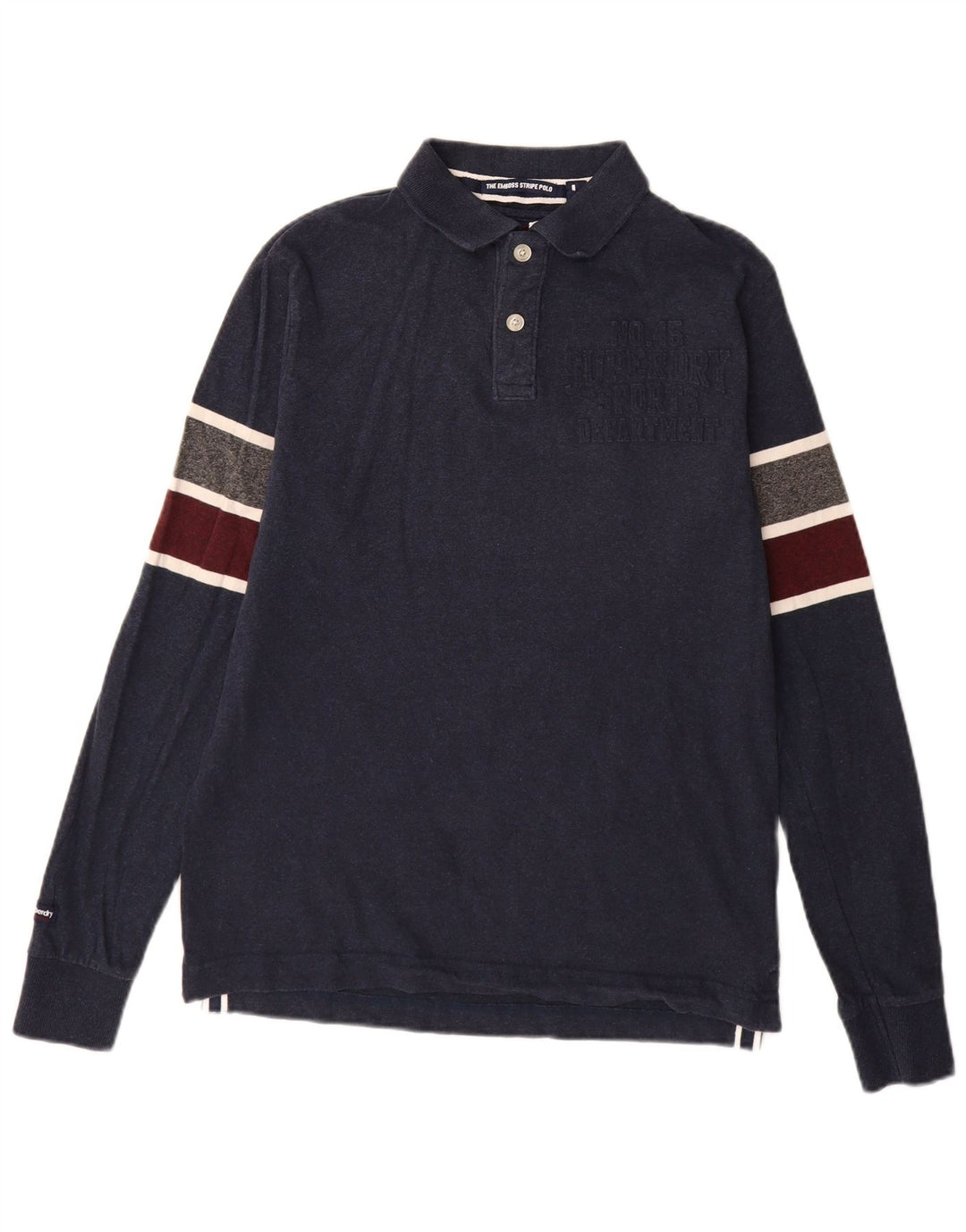 Superdry Herren-Rugby-Poloshirt mit Grafik, groß, marineblau, Farbblock-Baumwolle