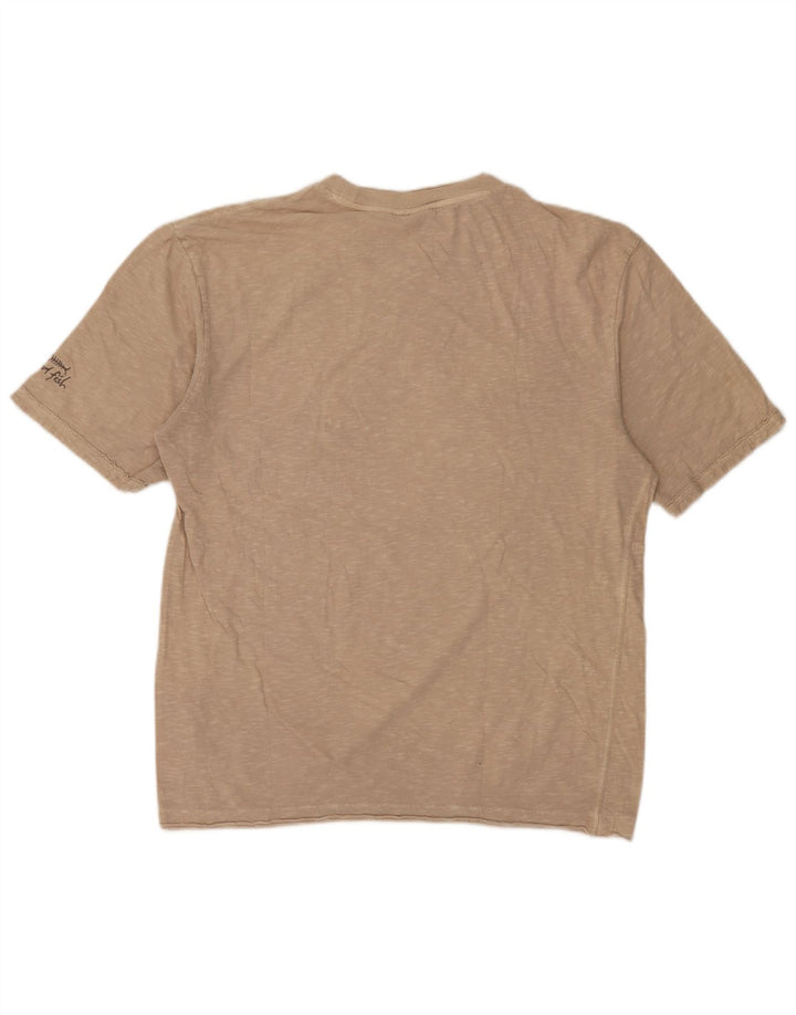 Weird Fish Herren-T-Shirt-Oberteil, groß, beige gesprenkelte Baumwolle