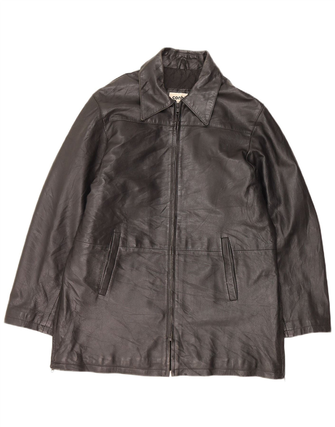 CONBIPEL Herren Lederjacke IT 44 XS Schwarzes Leder