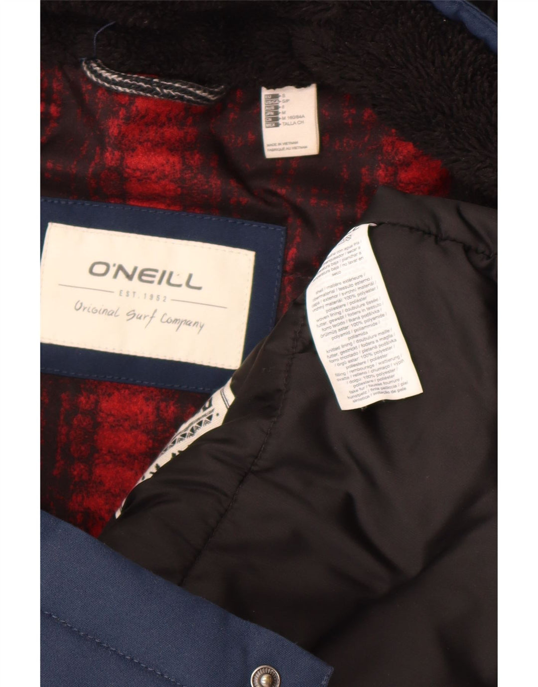 O'Neill Damen-Windbreaker-Mantel mit Kapuze, UK 10, Größe S, Marineblau, Polyester