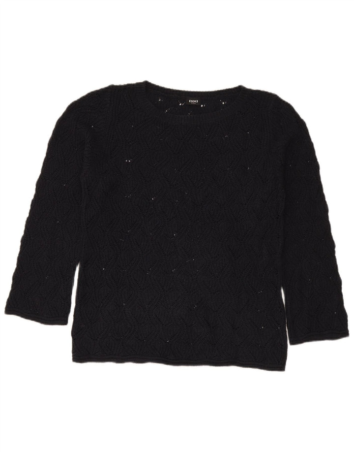 Emme Damen-Pullover mit U-Boot-Ausschnitt, Gr. 14, mittelschwarz