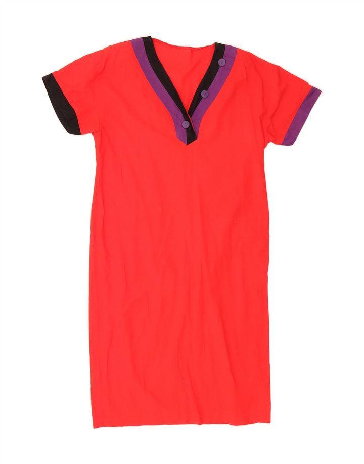 VINTAGE Womens Shift Dress UK 14 Medium Red Vintage Vintage and Second-Hand Vintage from Messina Hembry 