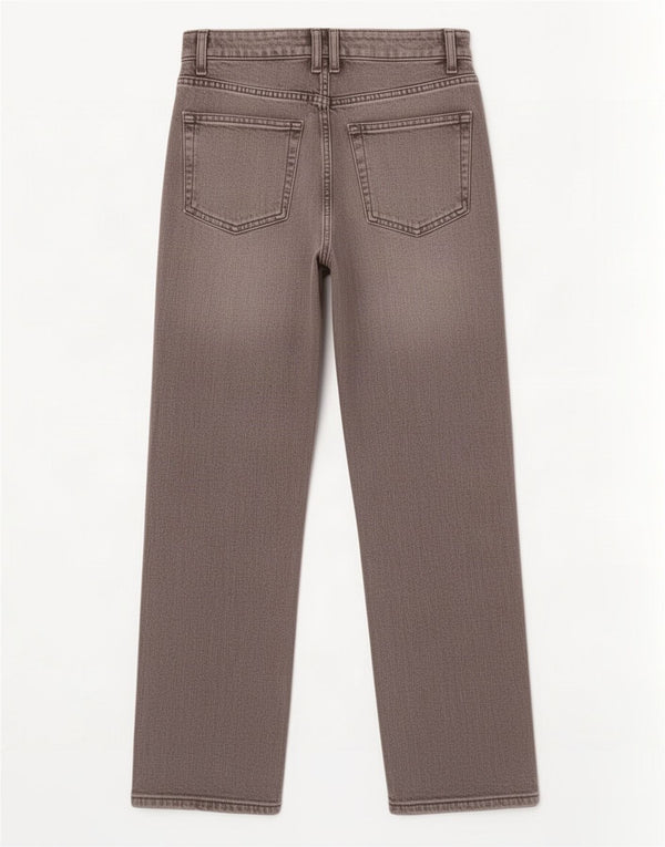 Zara Damen-Jeans mit hoher Taille, gerade, EU 38, Größe S, W28, L29, Grau