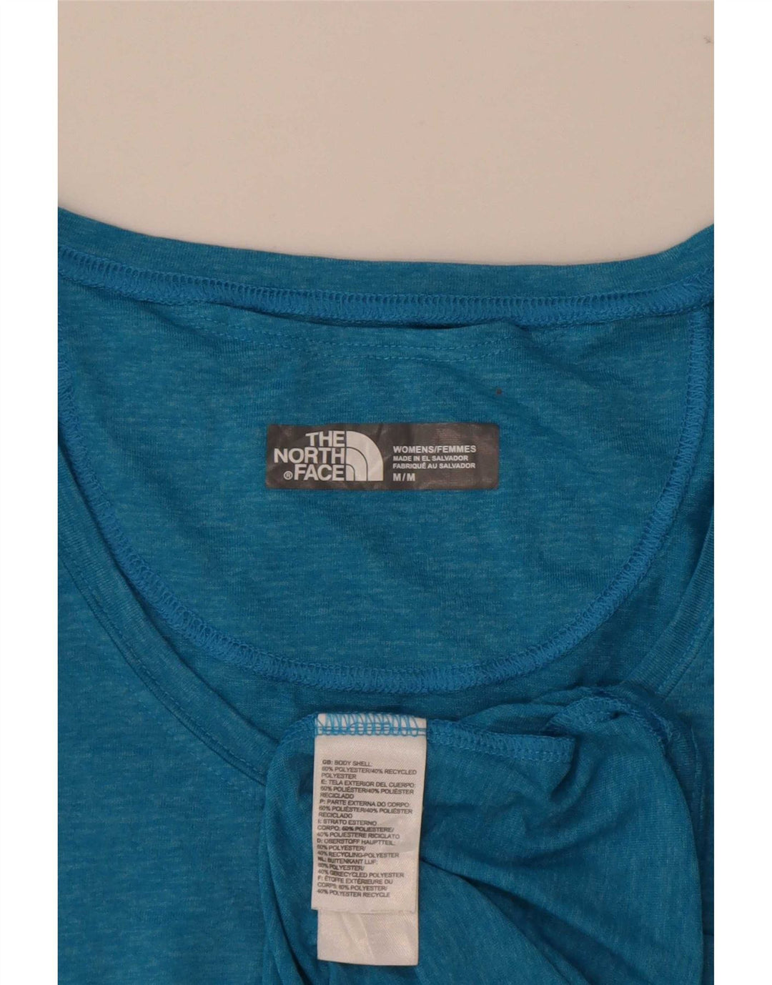 The North Face Damen T-Shirt Top UK 12 Mittelblau meliertes Polyester