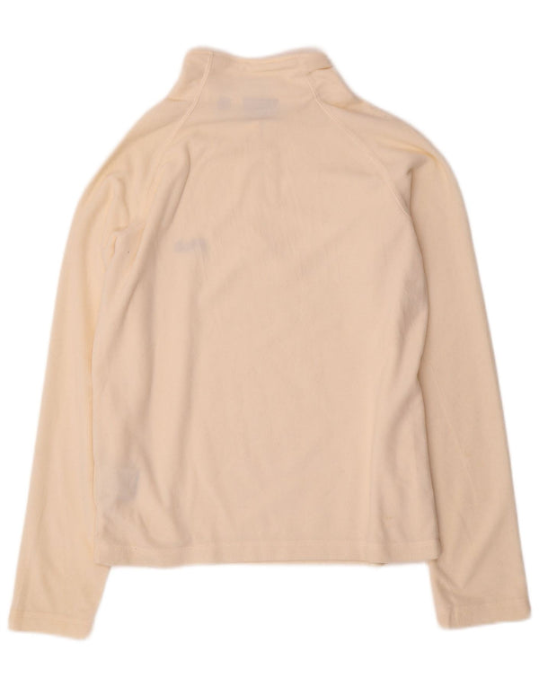 Fila Damen-Fleecepullover mit Reißverschluss am Hals, UK 10, Größe S, cremefarbenes Polyester