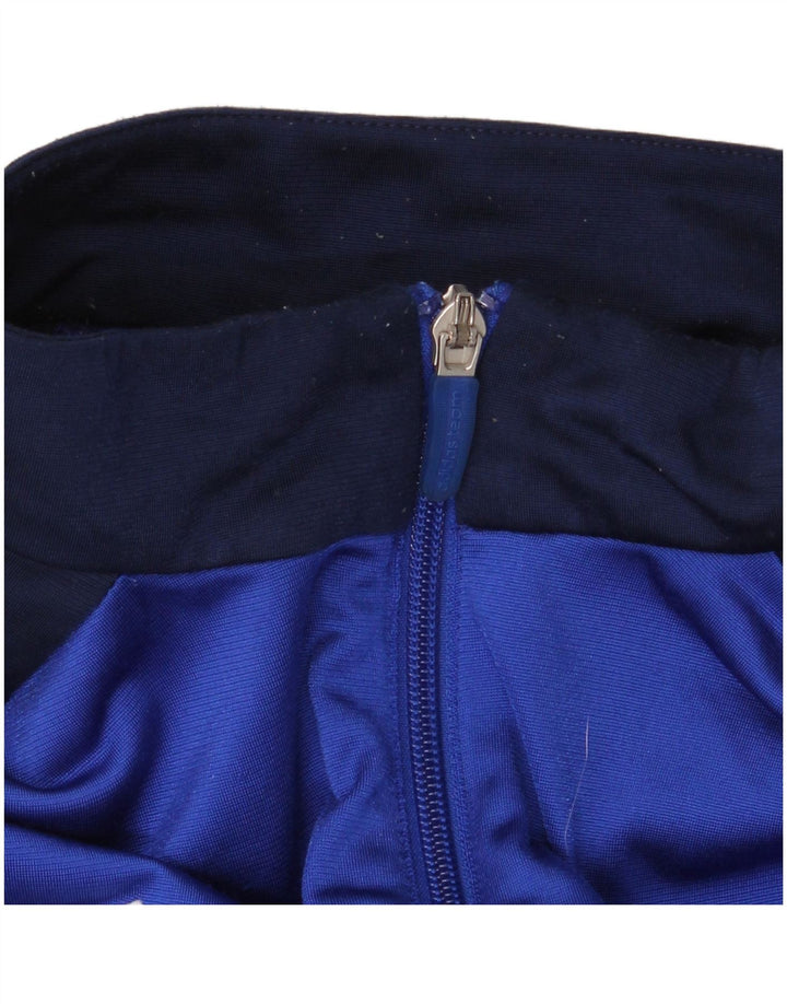 Adidas Herren-Trainingsanzug-Top-Jacke XL, blaues Colourblock-Polyester