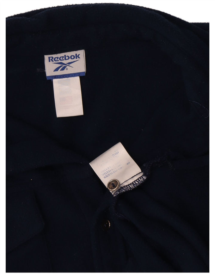 Reebok Herren Fleece-Hemd, groß, marineblau, Polyester