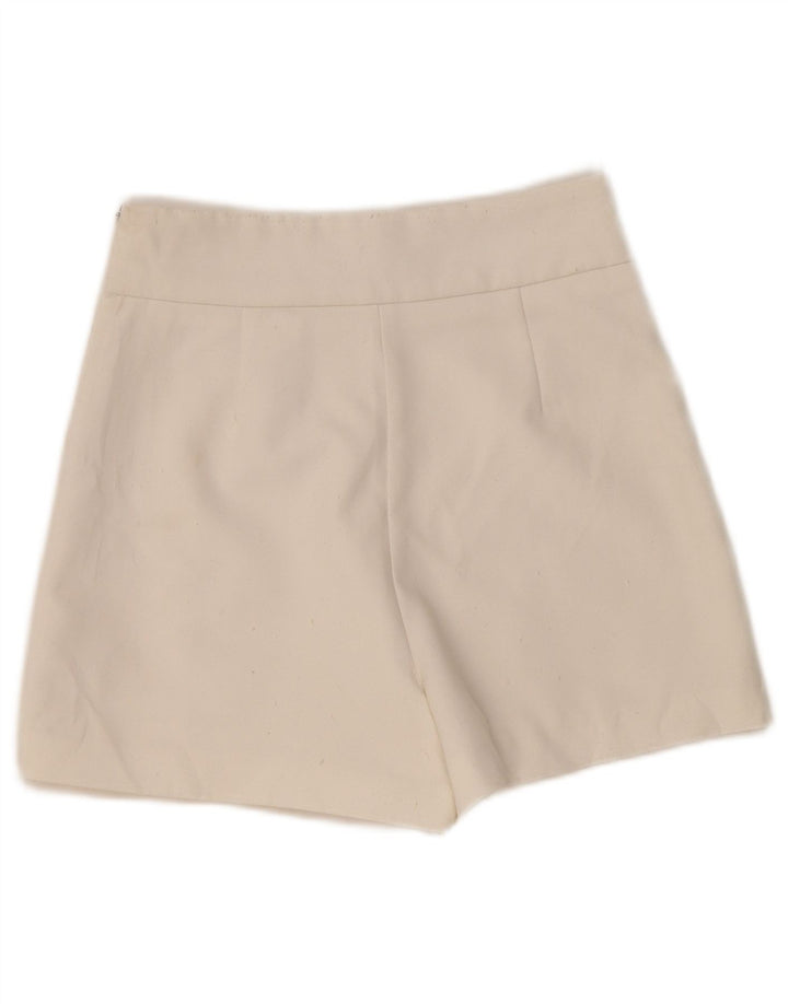 ZARA Damen-Skort mit hoher Taille, Größe S, Weiß, Polyester