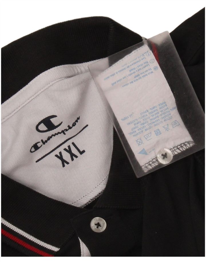 Champion Herren Poloshirt 2XL Schwarz Baumwolle