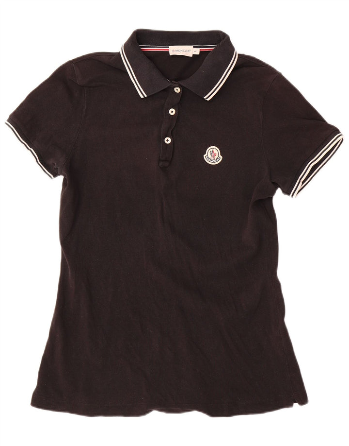 Moncler Damen Poloshirt UK 14 Large Schwarz