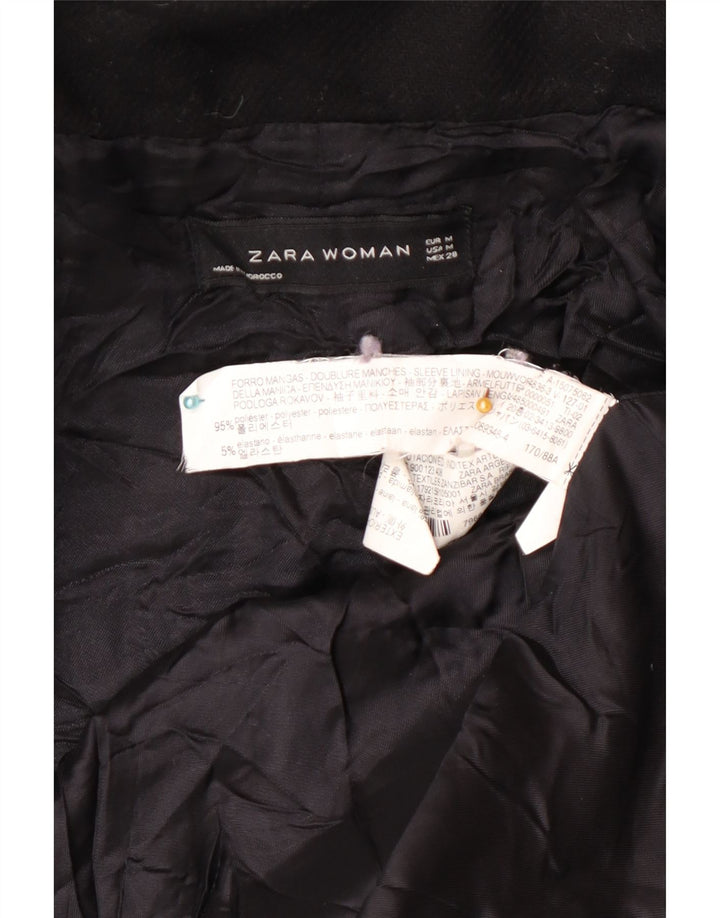 Zara Damen-Windbreakerjacke mit Kapuze, UK 14, Mittelschwarz, Polyester