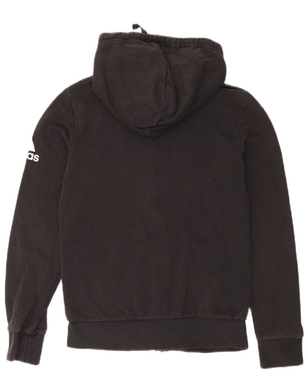 Adidas Damen Zip Hoodie Pullover UK 10 Small Schwarz