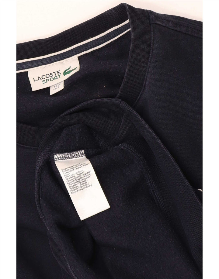 Lacoste Herren-Sweatshirt-Pullover, Größe 3, klein, marineblaue Baumwolle