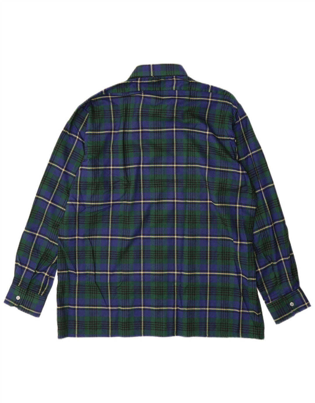 Vintage Herren Flanellhemd Größe 43 XL Blau kariertes Polyester