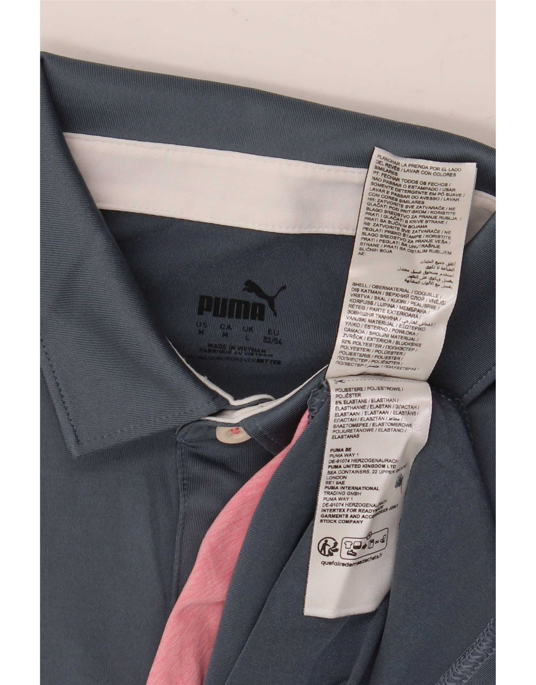 Puma Herren Poloshirt Medium Marineblau gestreift Polyester
