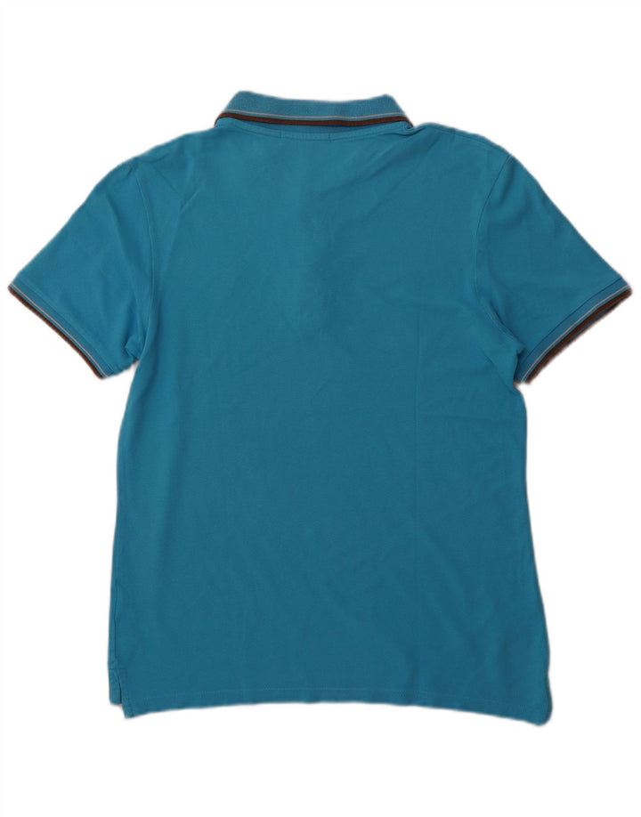 TRUSSARDI Herren-Poloshirt aus mittelblauer Baumwolle