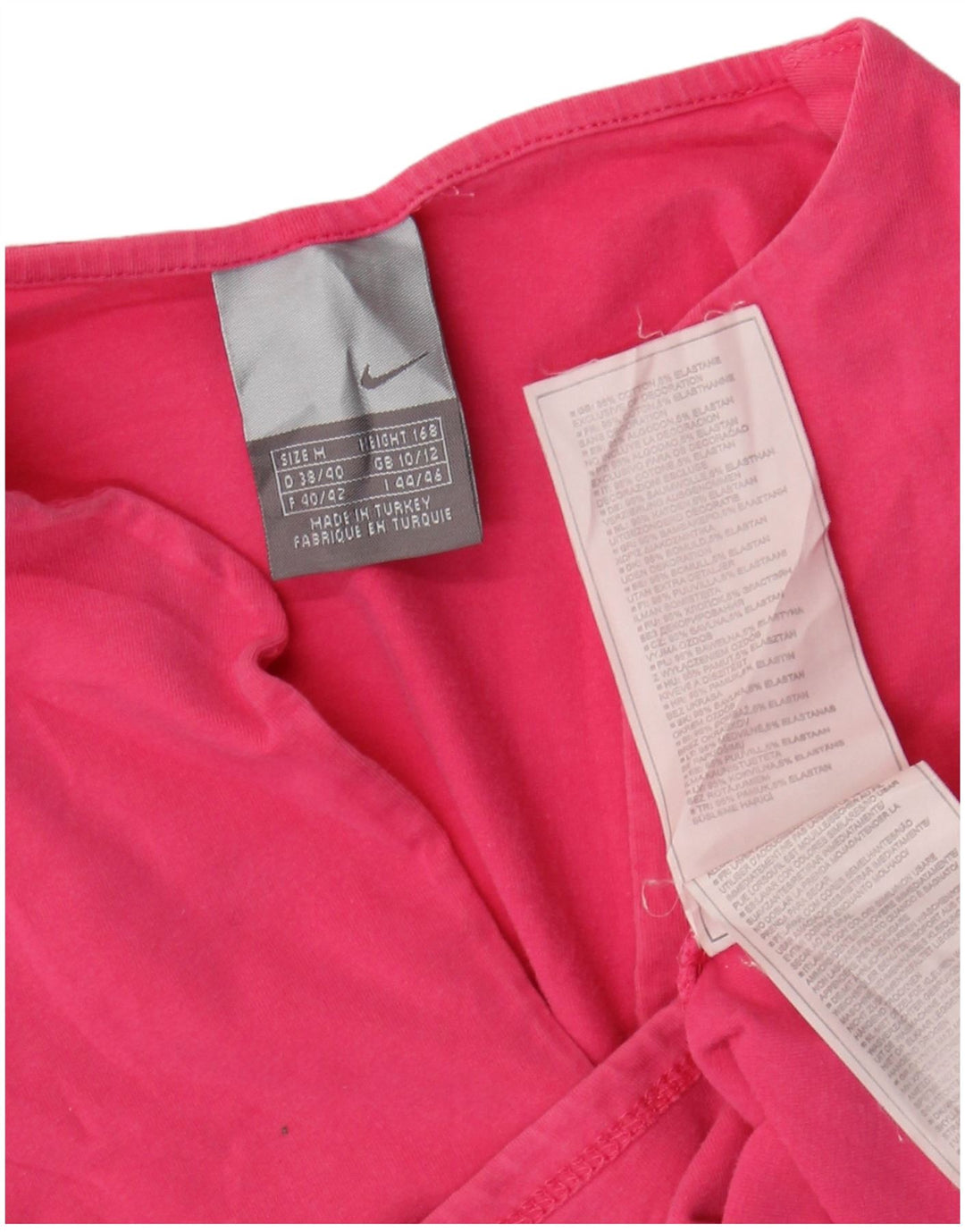 Nike Damen Crop T-Shirt Top UK 10/12 Mittelrosa Baumwolle