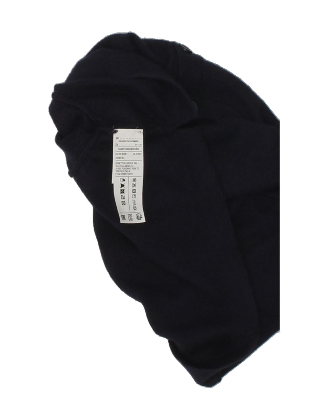 BENETTON Baby Girls Crop Cardigan Sweater 18-24 Months Navy Blue Viscose | Vintage Benetton | Thrift | Second-Hand Benetton | Used Clothing | Messina Hembry 