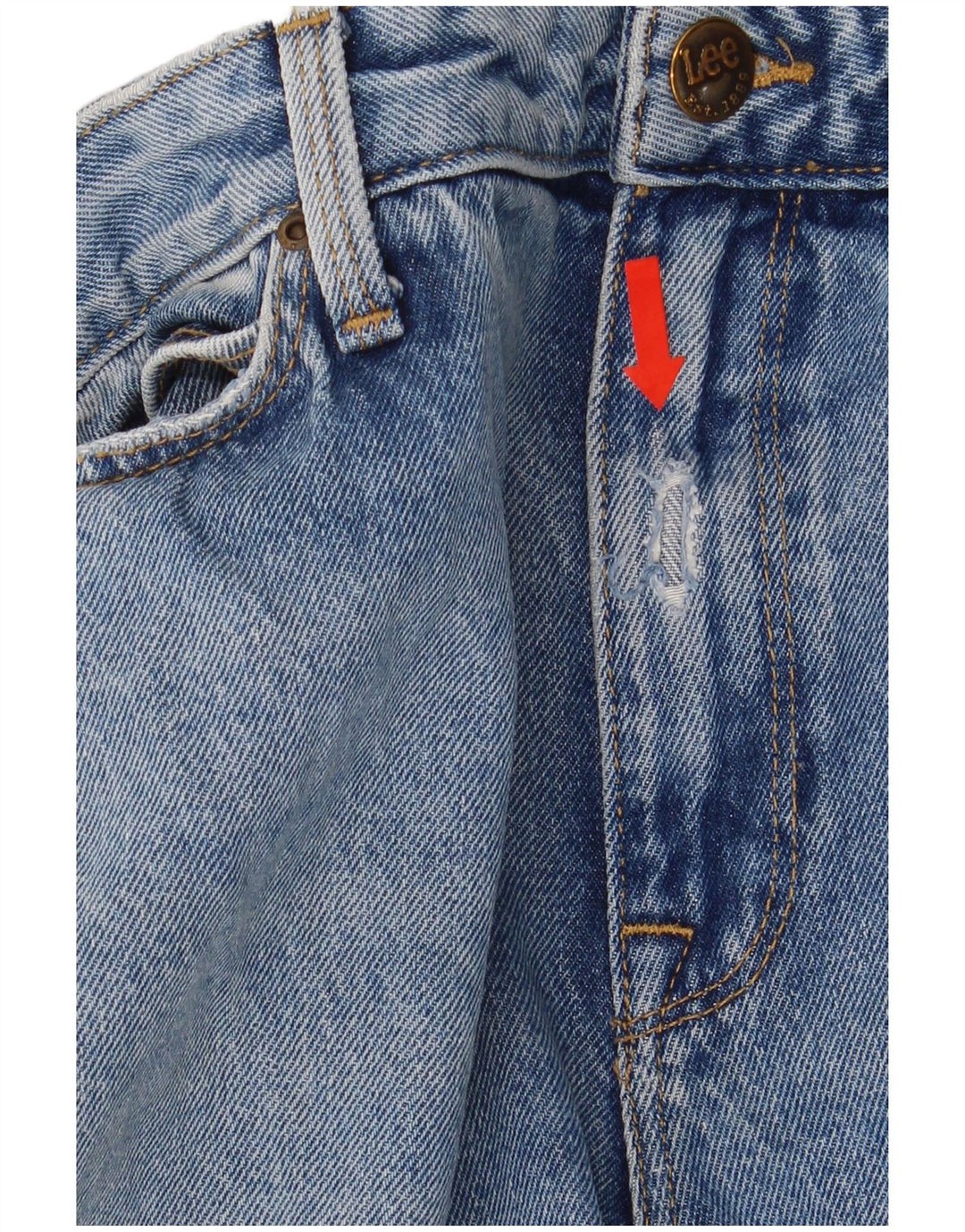 Lee Herren Mom Straight Jeans W30 L31 Blaue Baumwolle