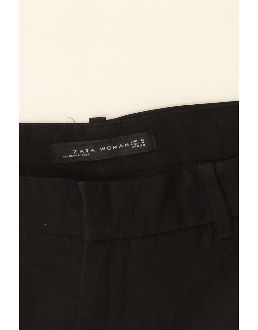Gerade Chino-Hose für Damen von Zara, Größe M, W28, L27, Schwarz