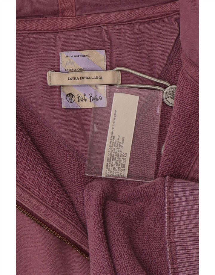 FAT FACE Herren-Kapuzenpullover mit Reißverschluss, 2XL, lila Baumwolle
