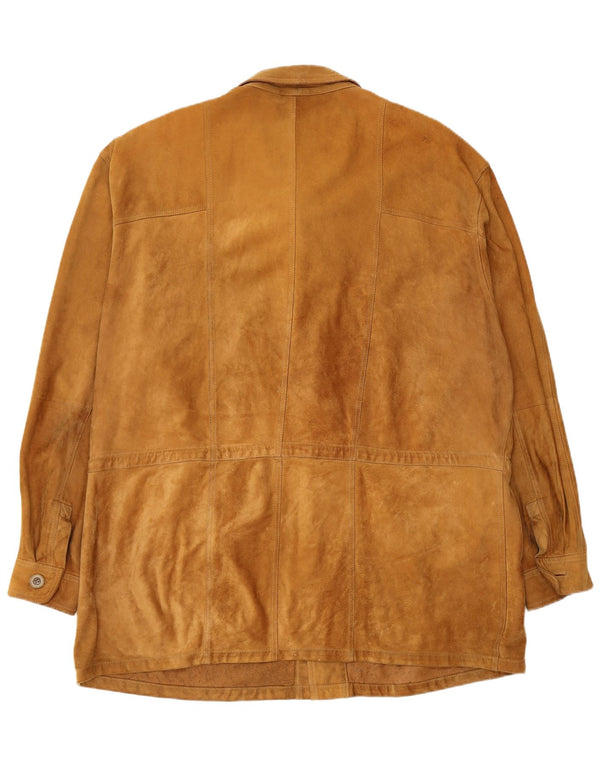 ASGARD Mens Suede Overcoat UK 42 XL Brown