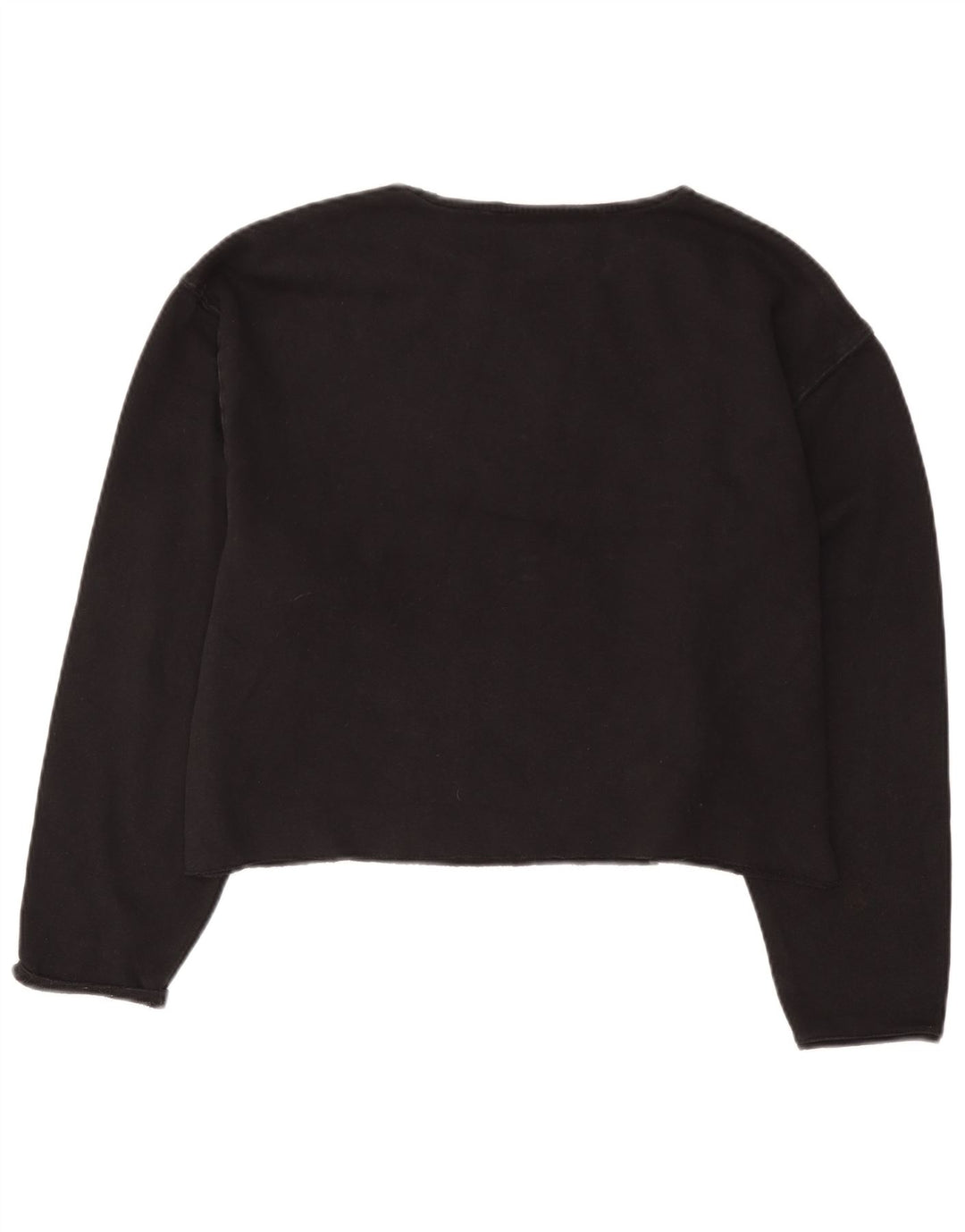 Fila Damen Crop Graphic Sweatshirt Pullover UK 16 Large Schwarz
