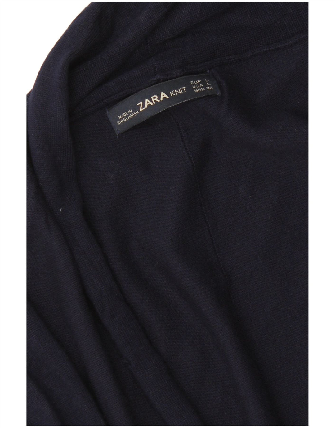 Offener Strickjackenpullover für Damen von Zara, UK 14, Größe L, Marineblau