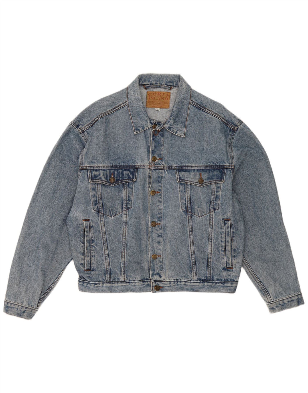 Vintage Herren Jeansjacke UK 40 Große blaue Baumwolle