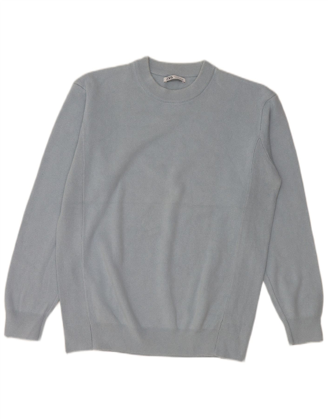 Zara Herren-Pullover mit Rundhalsausschnitt, Größe S, Blau