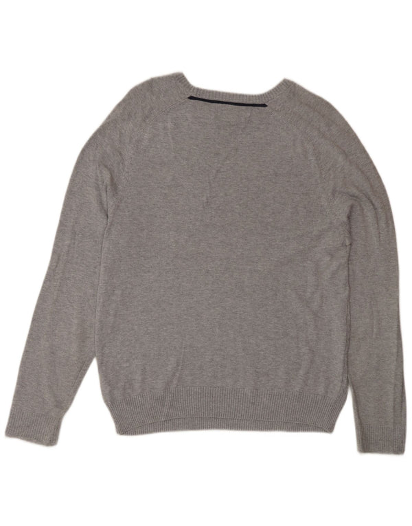 Penguin Herren-Pullover mit U-Boot-Ausschnitt, mittelgraue Baumwolle