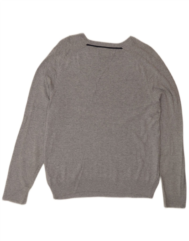 Penguin Herren-Pullover mit U-Boot-Ausschnitt, mittelgraue Baumwolle