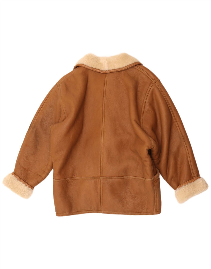 Vintage Damen Shearling Jacke UK 18 XL Braun