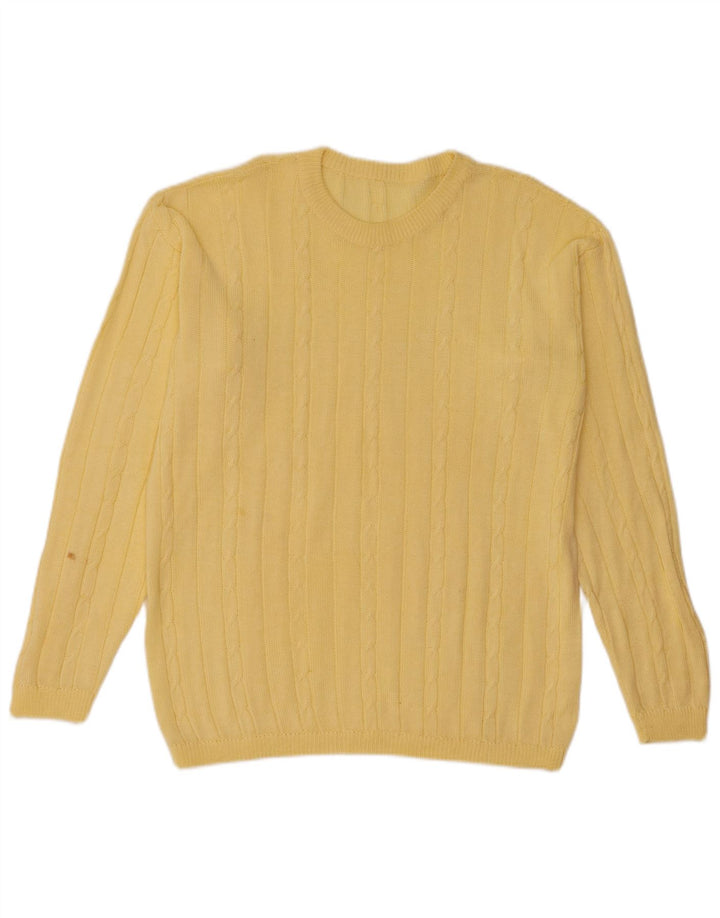 Vintage Herren Pullover mit Rundhalsausschnitt Mittelgelb
