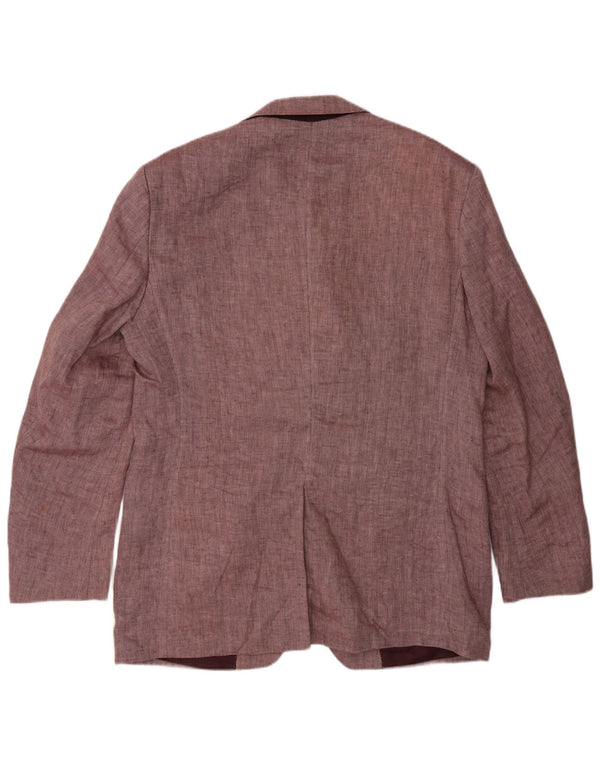 Marks & Spencer Herren-Blazer mit 2 Knöpfen, UK 40, mittelrosa, Fischgrätenmuster
