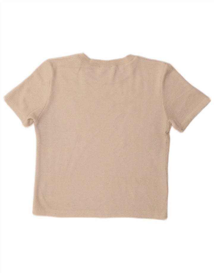 Zara Damen T-Shirt Top UK 12 Medium Beige