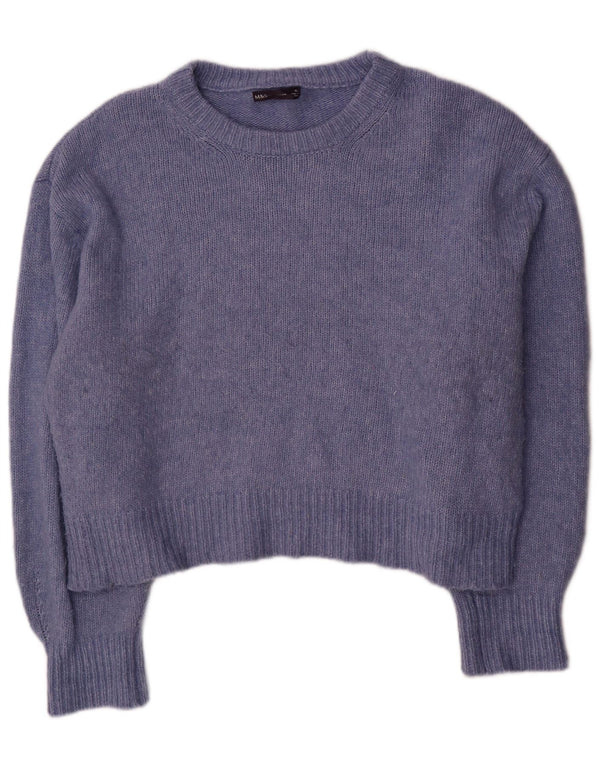 Marks & Spencer Damen Crop Pullover mit U-Boot-Ausschnitt, Gr. 18, XL, Blau