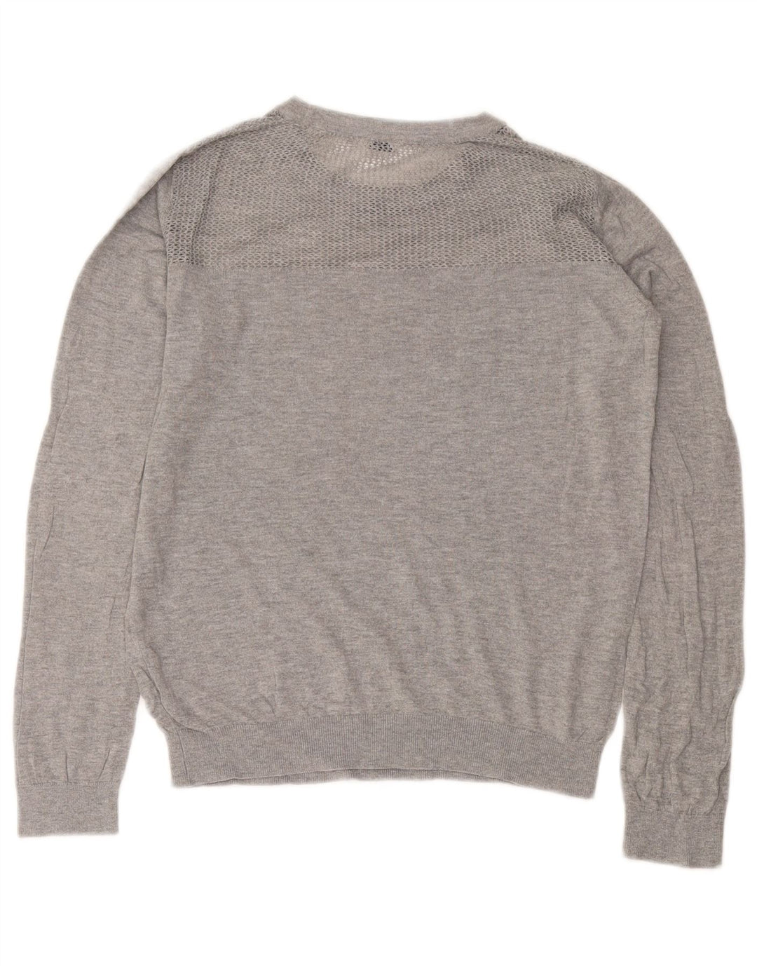Jack Wills Damen-Pullover mit Rundhalsausschnitt, UK 12, mittelgraue Baumwolle