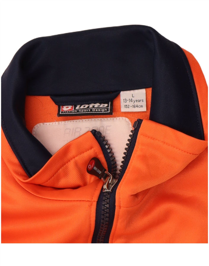Lotto Jungen-Trainingsanzug, Oberteil, Jacke, 13–14 Jahre, Größe L, Orange, Farbblock